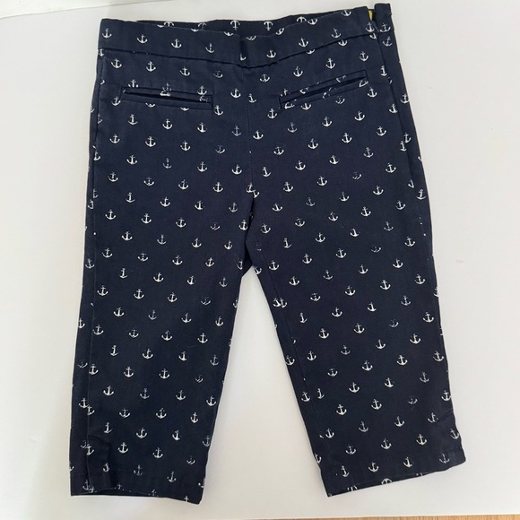 CREWCUTS Anchor Print Capri Pants Blue & White 100% Cotton Adjustable Waist 6 - Picture 15 of 16